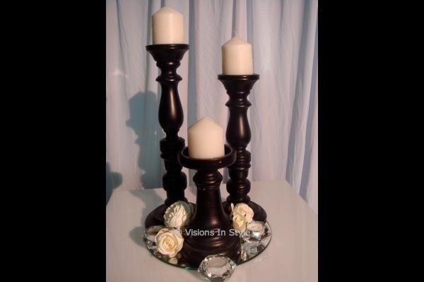Black Pillar Candle Centrepiece