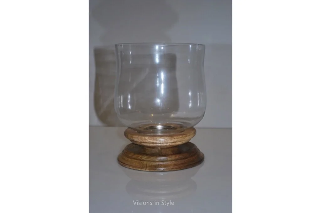 Timber Bell Shaped Hurricane Lamp