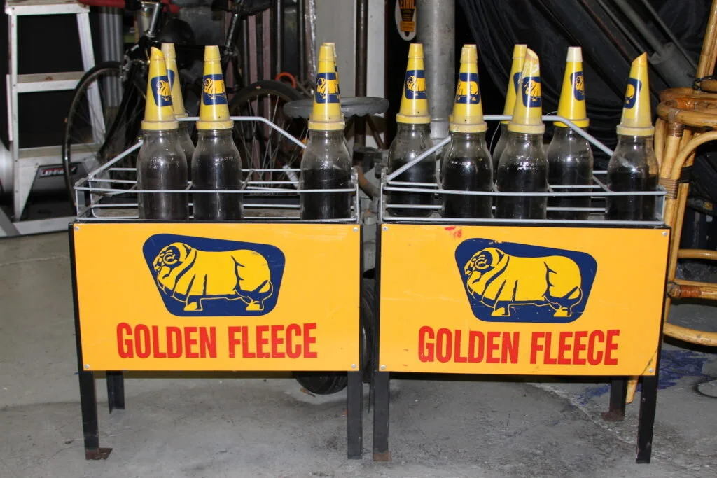 Golden Fleece Oil Bottles w/ Stands