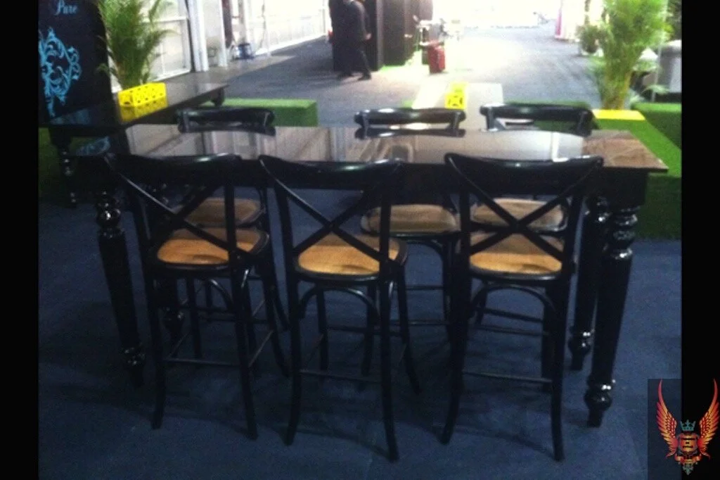 Cross Back High Bar Stool