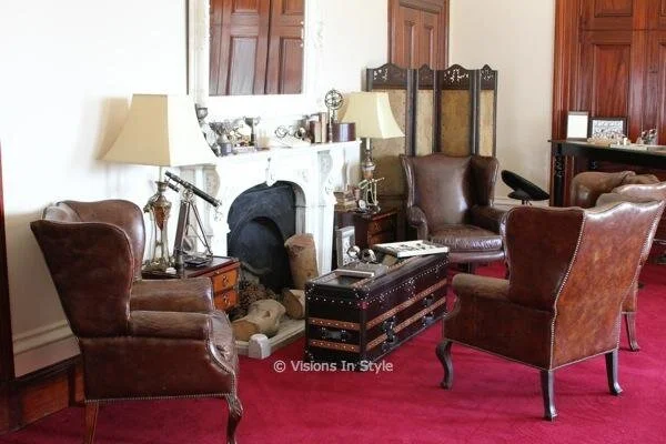 Brown Leather Grandfather Armchair