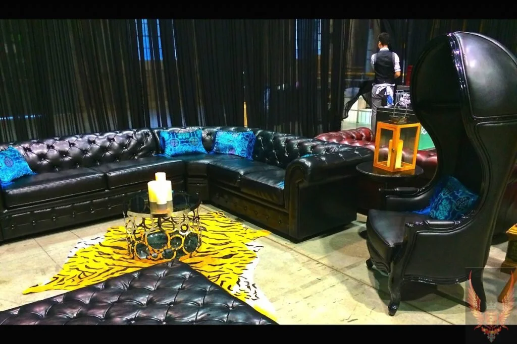 Chesterfield L-Shaped Black Couch