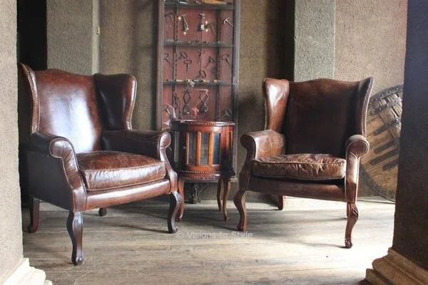 Grandfather Armchair Brown Leather