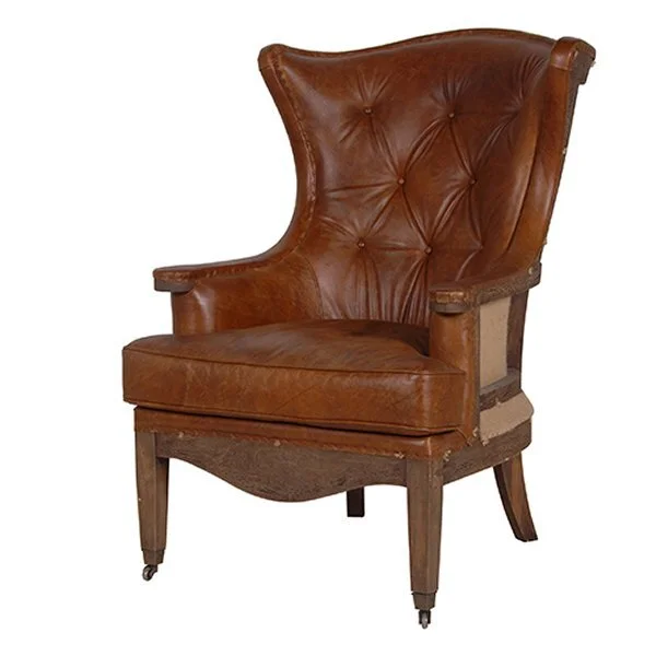 Leather Open Back Arm Chair