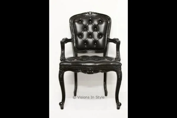 Louis Black Leather Armchair