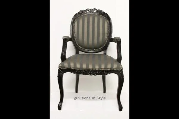 Louis Silver and Charcoal Armchair