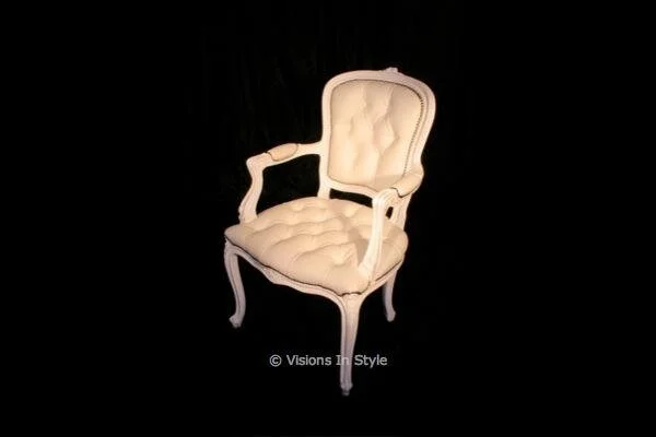 Louis White Leather Armchair