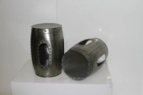 Metal Drum End Table