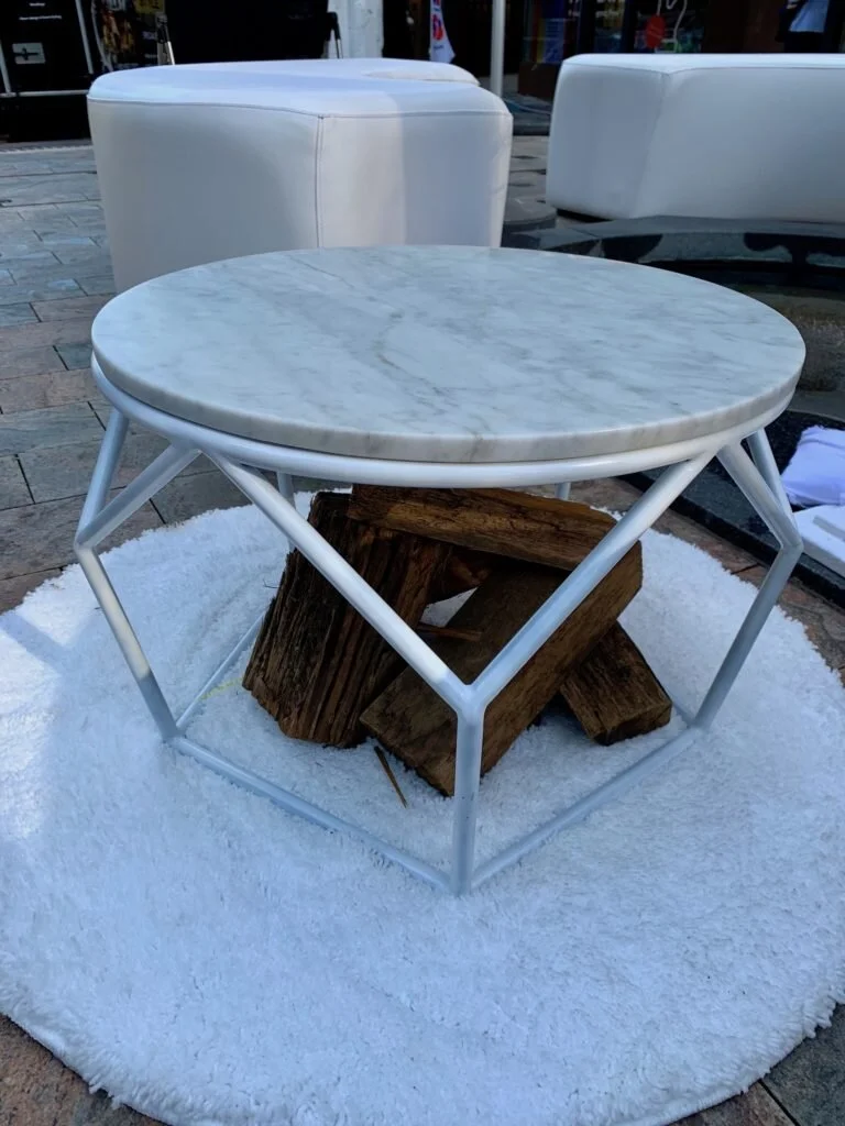 White Marble End Table