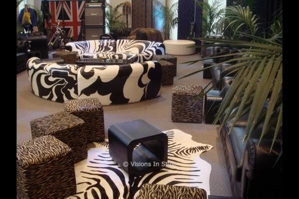Animal Print Cube Ottomans
