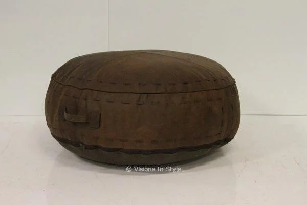 Brown Leather Ottoman