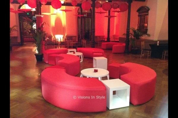 Red Lucky Strike Ottoman