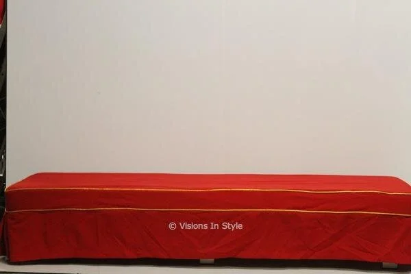 Red with Gold Piping Gallery Bed
