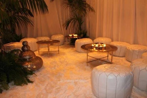 White Moroccan Ottoman