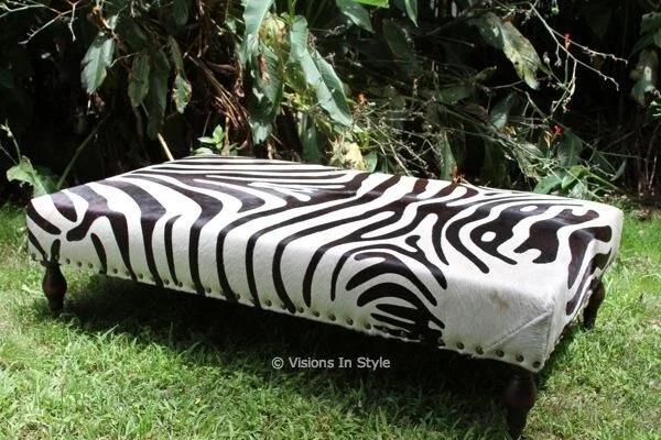 Zebra Skin Ottoman