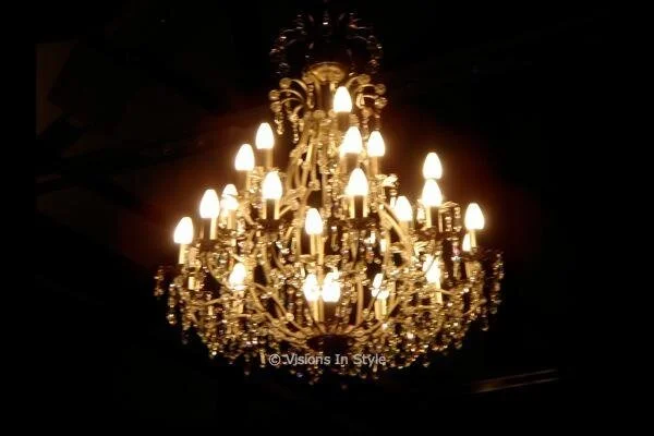 Large Pewter Chandelier