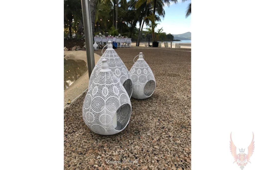 White Teardrop Candle Holder