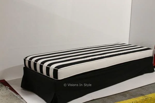 Black &amp; White Striped Gallery Bed