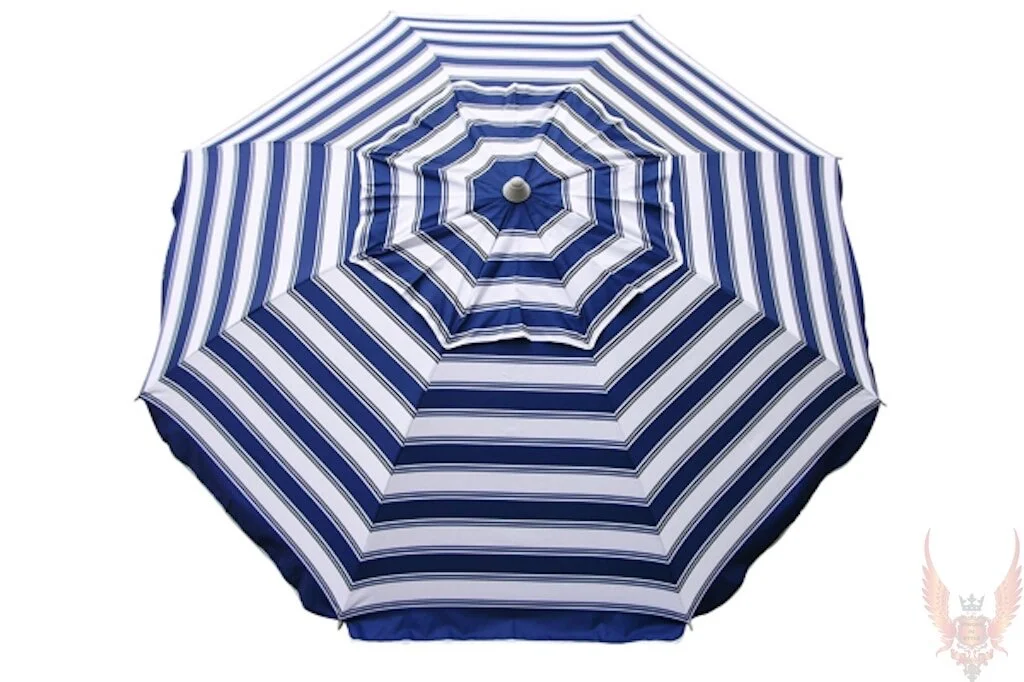 Blue and White Striped Umbrellas