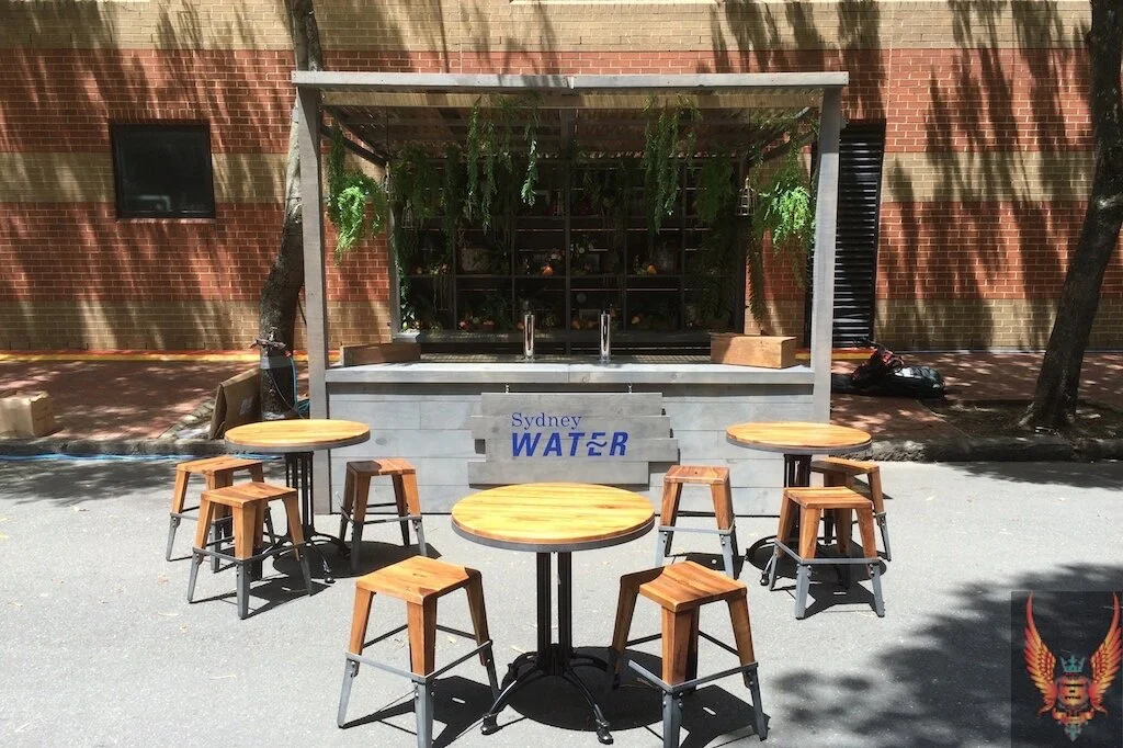 Iron Base Cafe Table with Timber Top