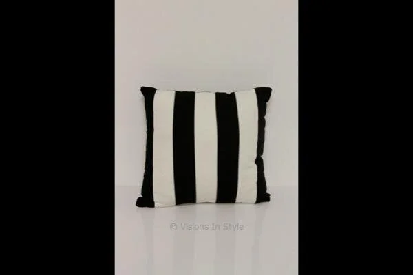Black and White Striped Cushion