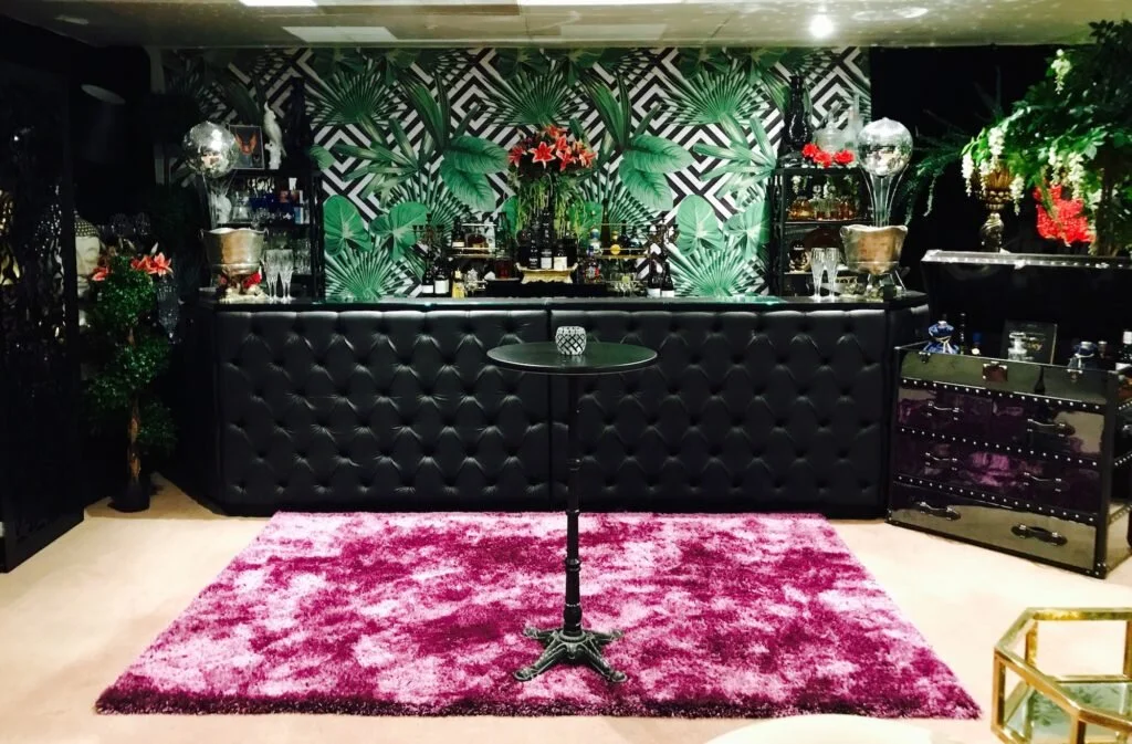 Black Leather Dimpled Bar