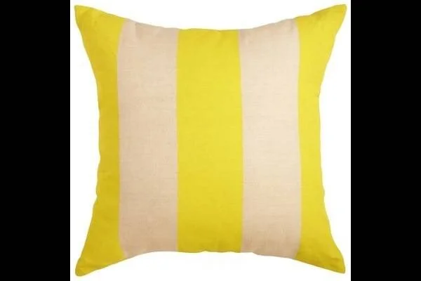Yellow &amp; White Striped Cushion