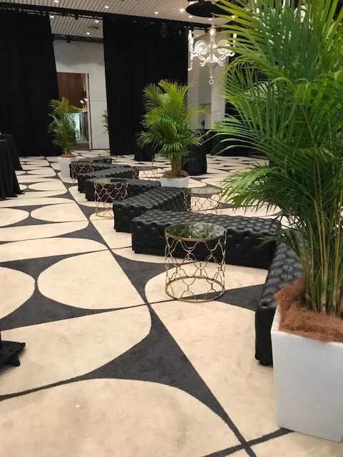 Black Leather Galley Beds &amp; Gold Melrose