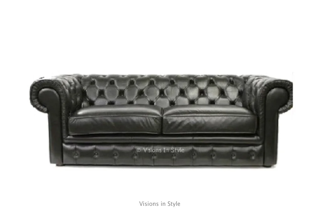 Chesterfield Black 3 Seater Couch
