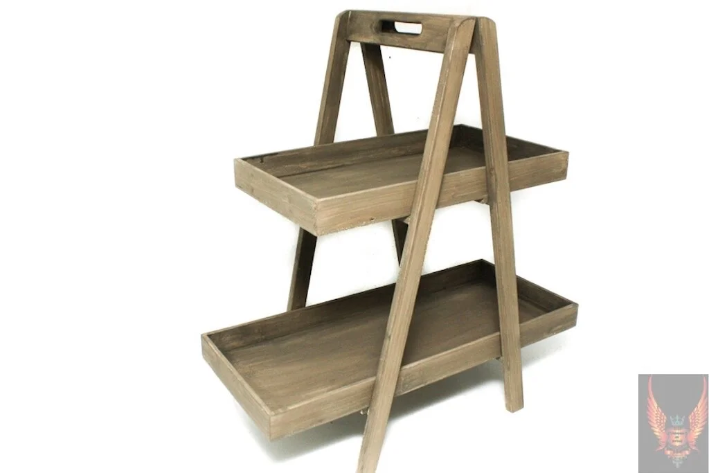 Wooden 2 Tiered Cake Stand