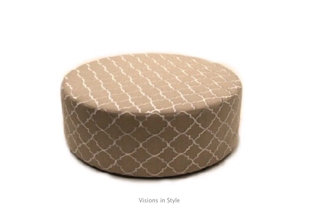 Beige Patterned Ottoman