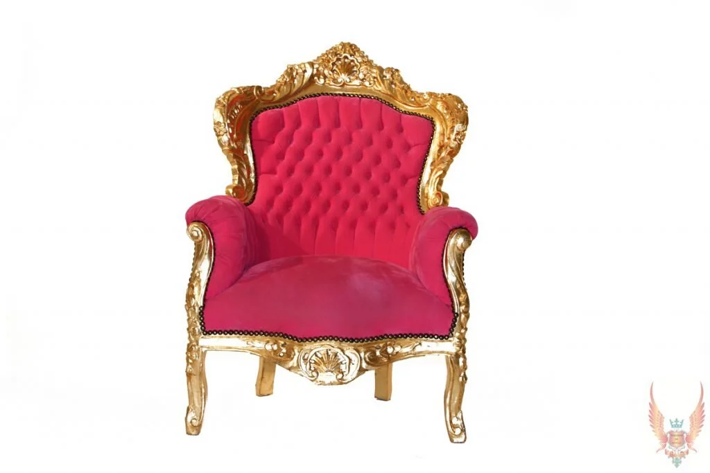 Baroque Pink &amp; Gold Velvet Armchairs