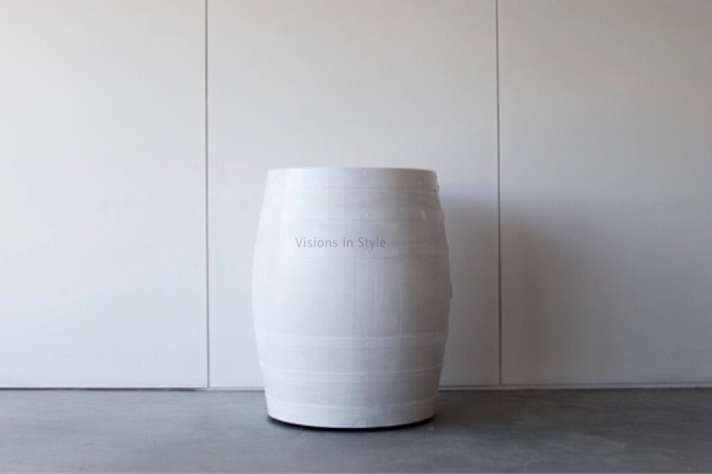 White Barrel High Bar Table