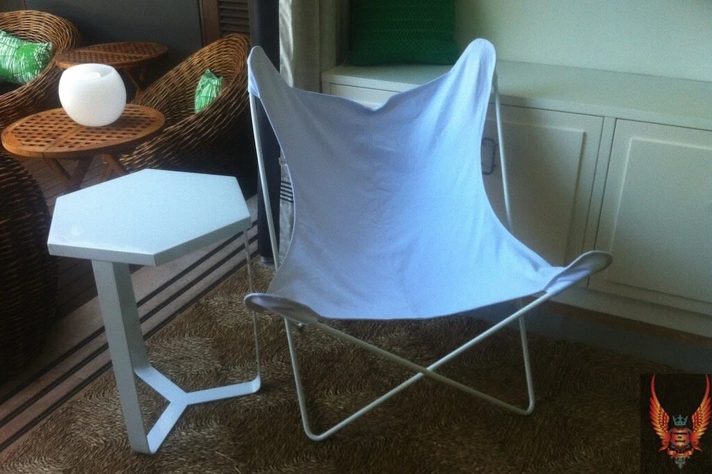 White Hexagonal Side Table