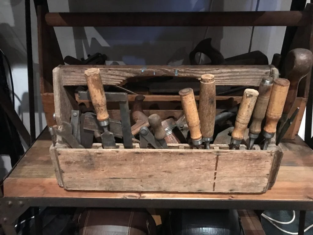Antique Wooden Toolbox W/ Tools