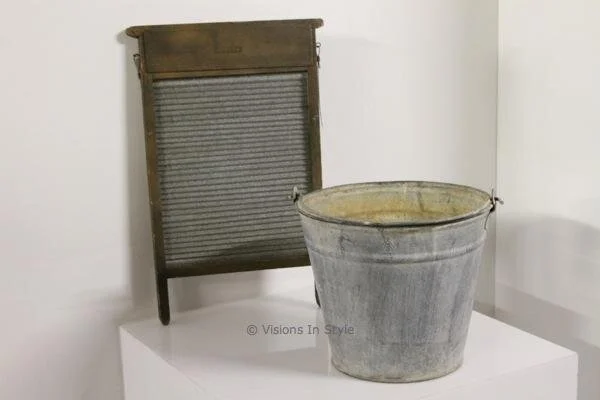 Colonial Washing Board &amp; Bucket