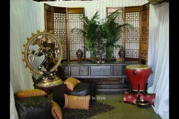 Shiva Statue with Moroccan Cabinet