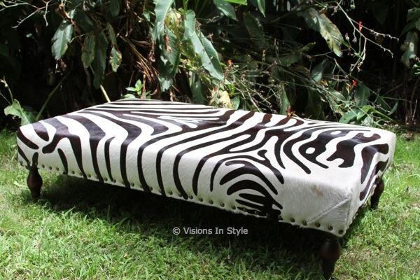Zebra Skin Ottoman