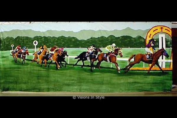 Horse Race Winning Post Backdrop