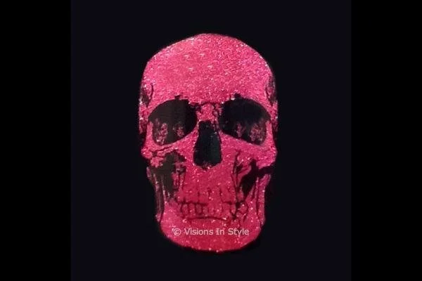 Skull Pink Glitter Resin