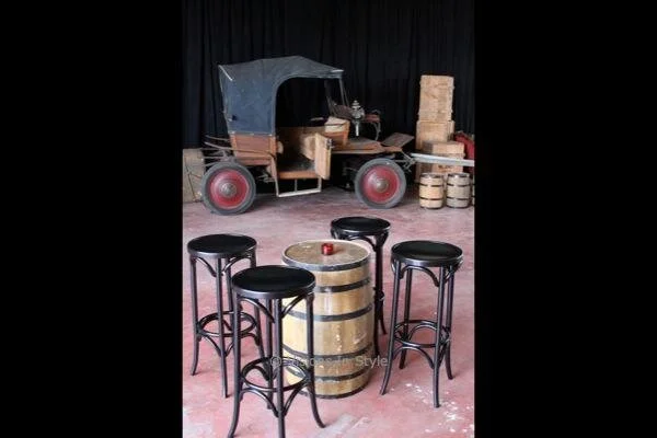 Barrel and High Bentwood Stools