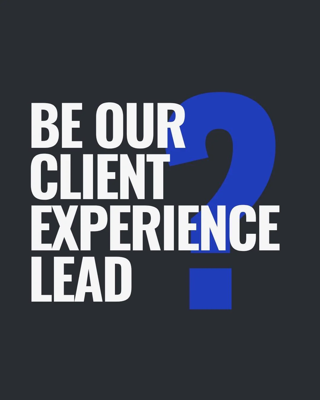 We&rsquo;re hiring a Client Experience Lead 🧐

If you love people, hate sloppy systems, and get a weird amount of joy from things running smoothly&hellip; you&rsquo;ll be a great fit.

Details in bio - apply before we hire someone less fun 😉