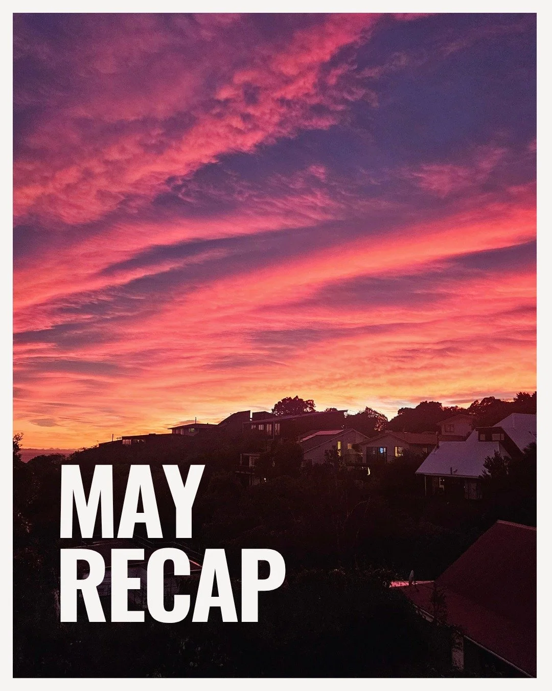 Recapping May, with a bit of a 'lucky dip' into our camera rolls! 📸

In order:

- Checking out Te Kaha - Marcus
- Brown belt grading - Marcus
- A great lime harvest - Chels
- Fam selfie - Chels
- Sunshine coast getaway - Gustav
- Breakfast views -  