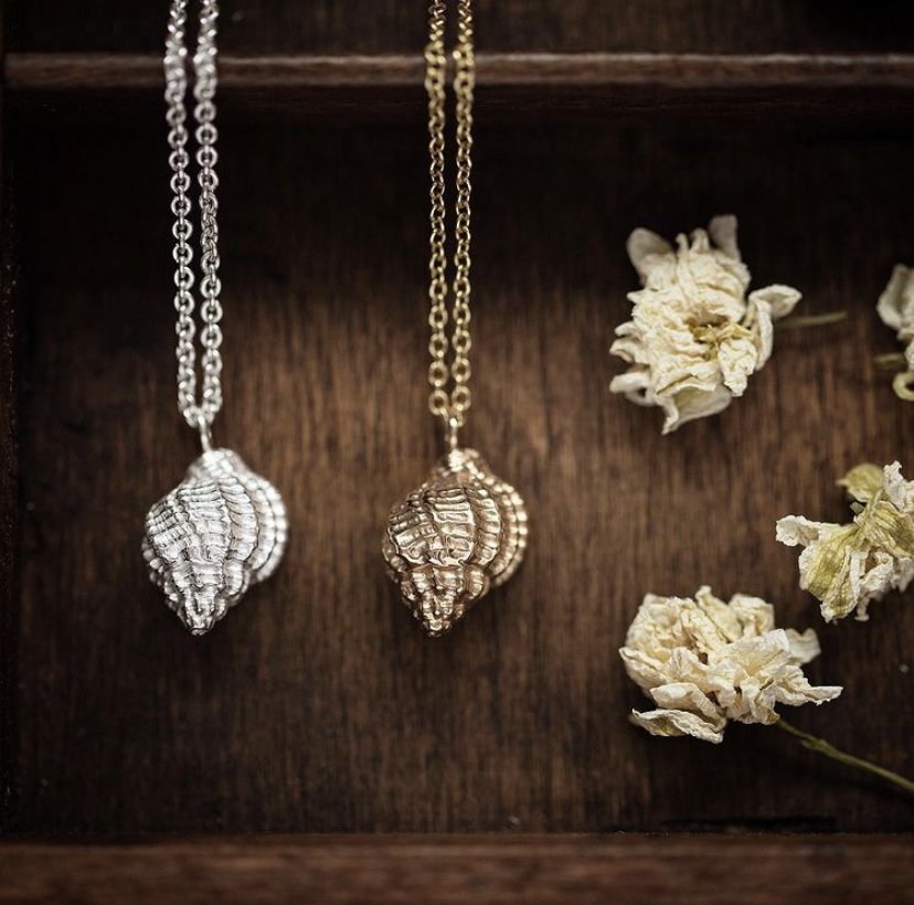 Shell pendants by Charlotte Berry Jewellery