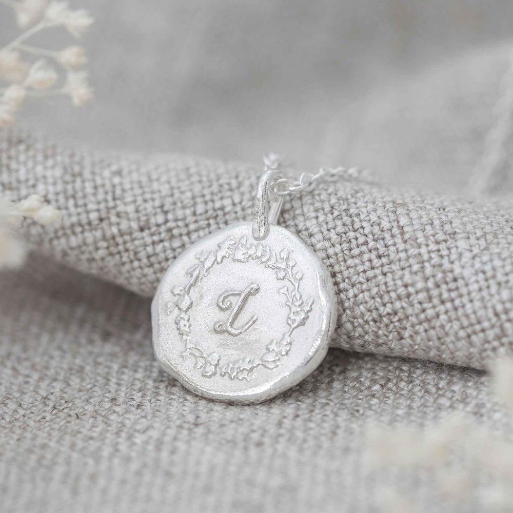 Sterling Silver Botanical Initial Necklace by Morning Mr Magpie Jewellery