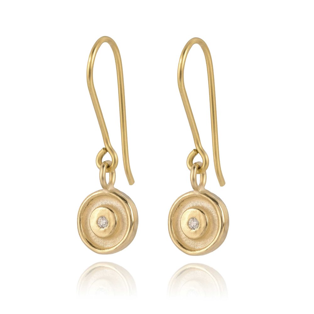 Halogen Fairtrade gold earrings by Hayley Kruger