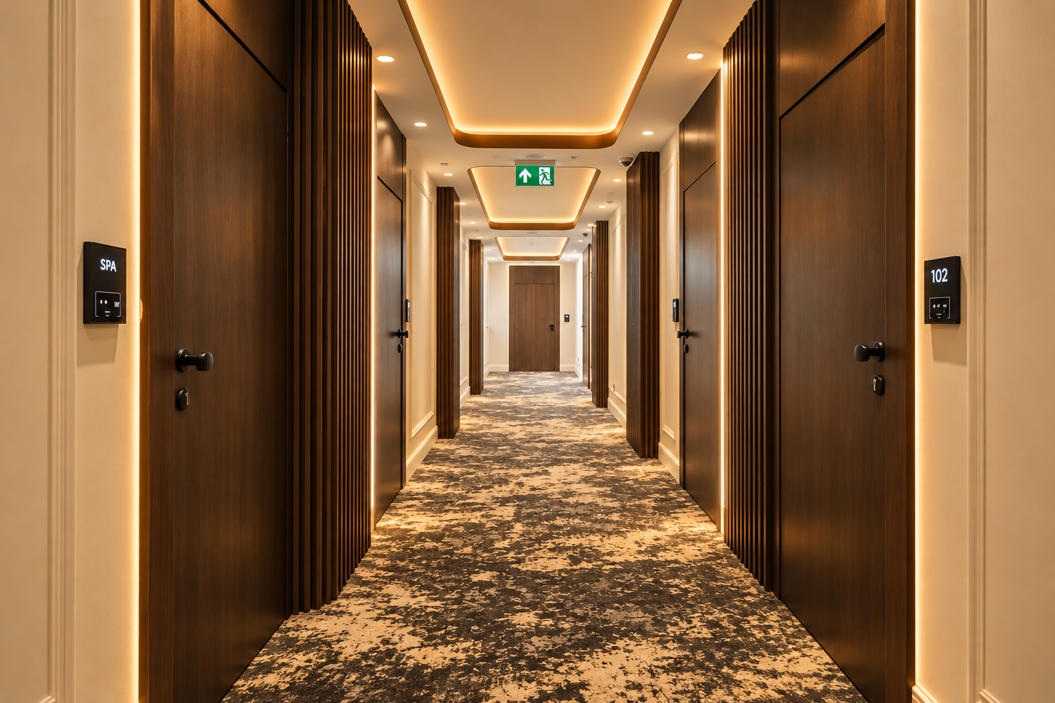 Luxurious Symmetrical Hotel Spa Corridor.png