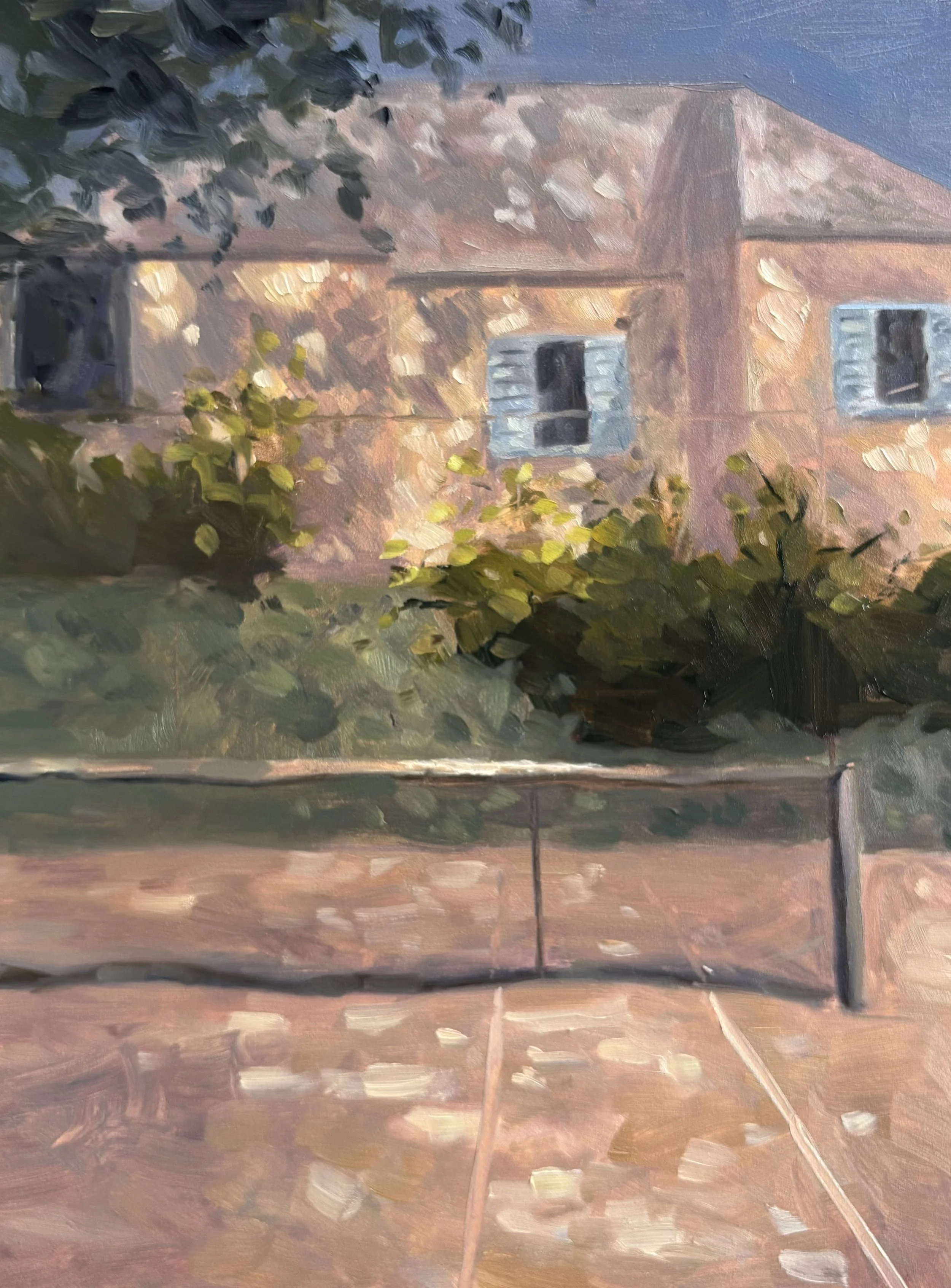 Oil Painting of  Mallorcan Tennis Court