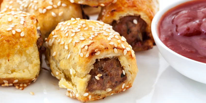 Sausage Rolls with Caramelised Onions