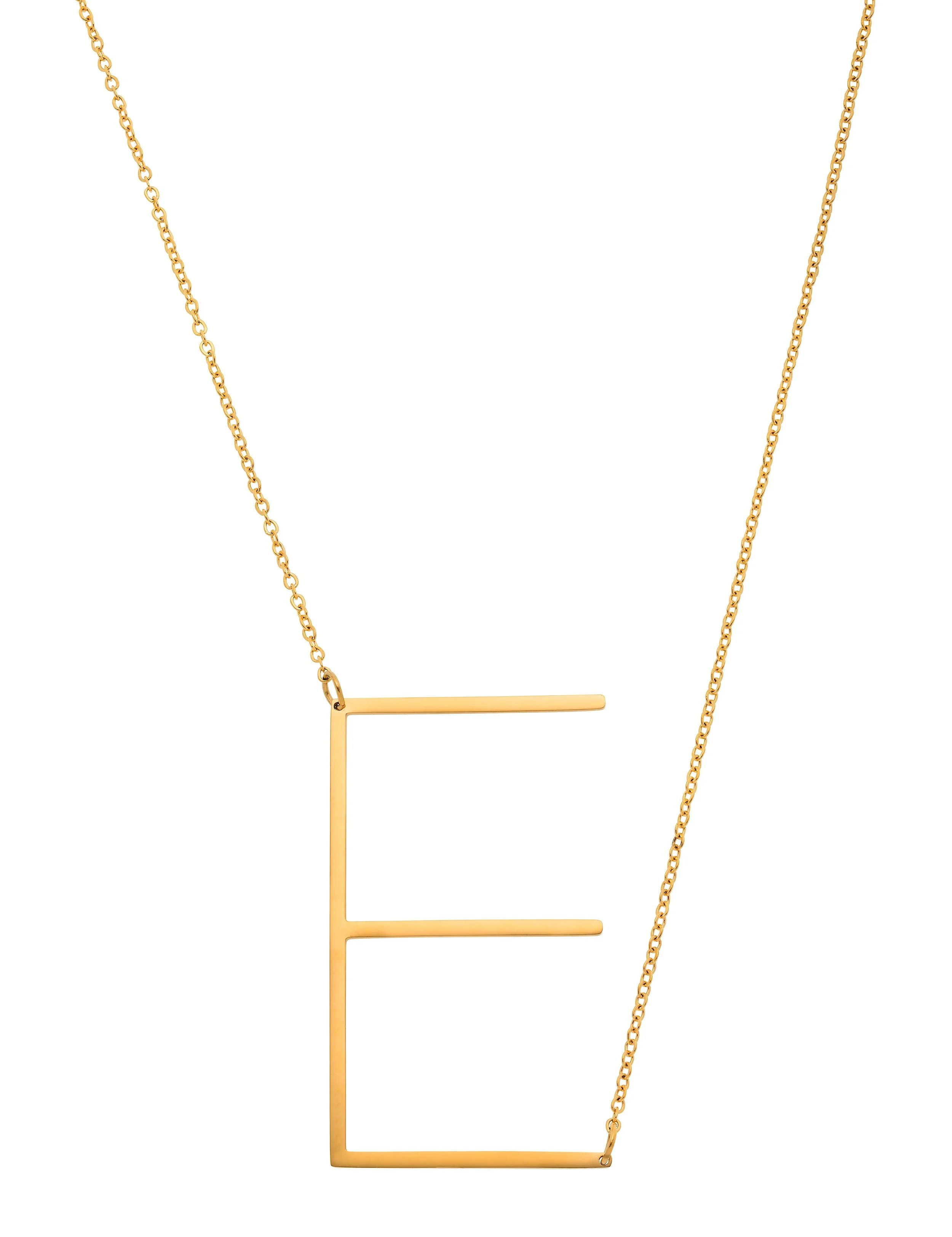 Leo &amp; Mila Large Initial Letter "E" Necklace